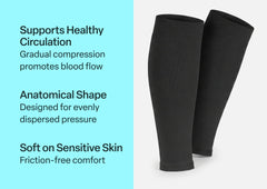 Compression Calf Sleeves Wide 20-30 mmHg - Black